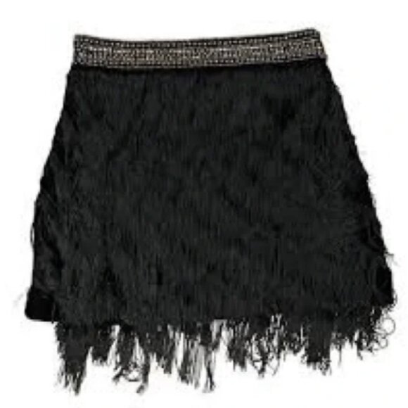 ZARA Black Fringe Skirt - Picture 1 of 1